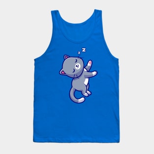 Cute Cat Sleeping Cartoon Tank Top